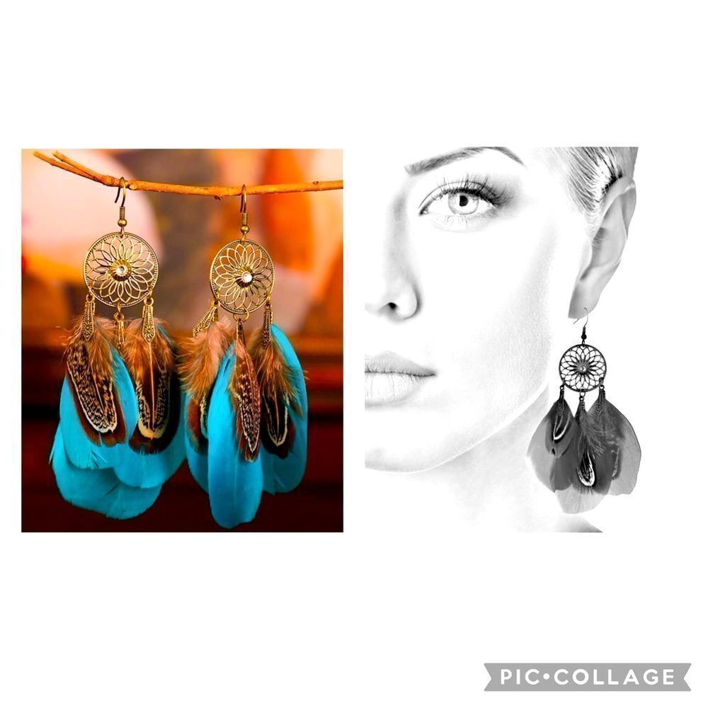 Everything 5/$10 Going out of business sale New!!! Peacock Blue feather Tassel